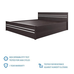 Sirca Wooden Bed With Storage in Brown Color - Nice Maple