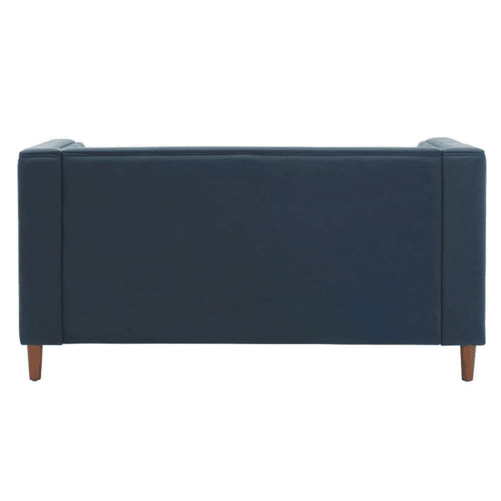 Brew Tuxedo Faux Leatherette Sofa with Accent Pillows - Nice Maple