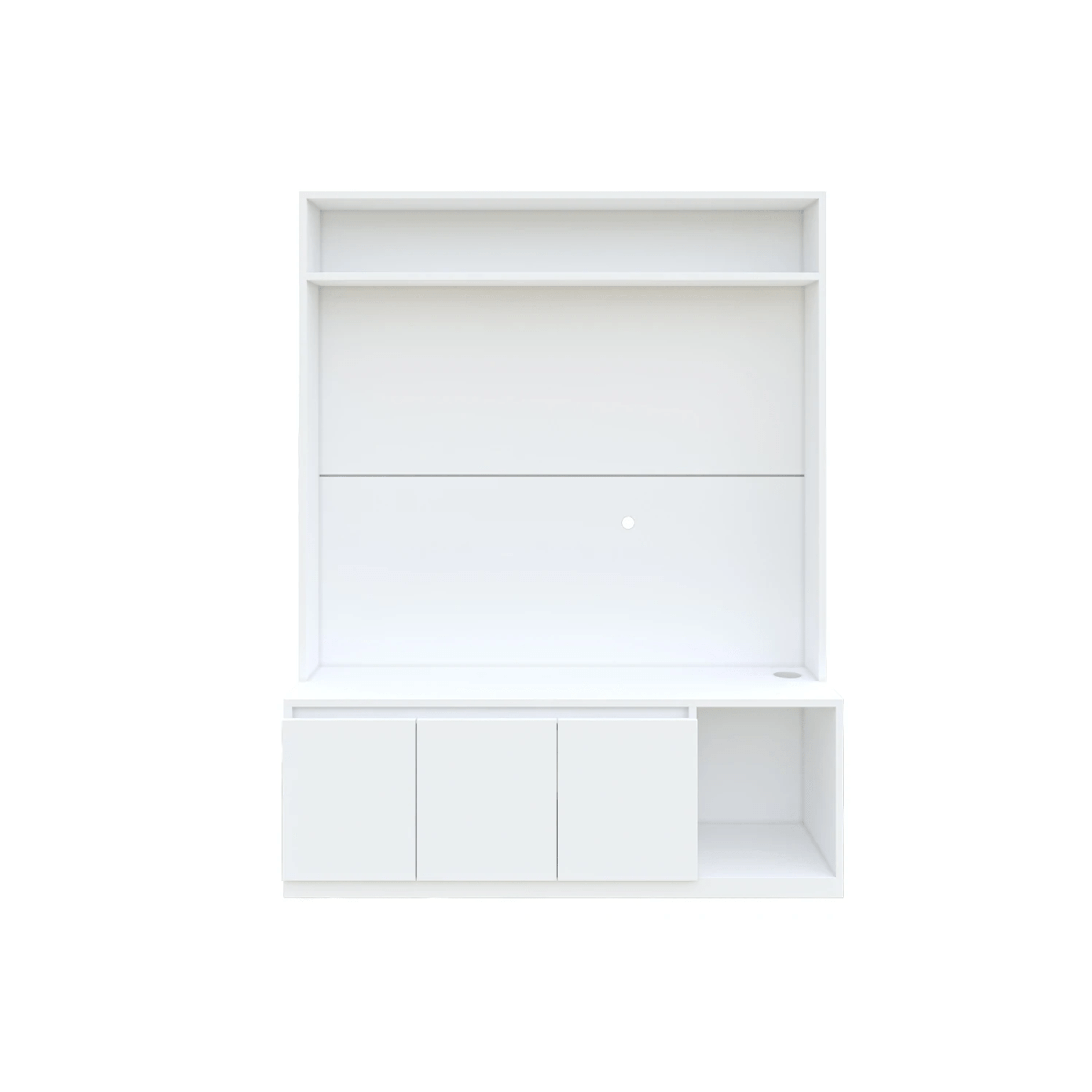 Union TV Unit- Frosty White - Nice Maple