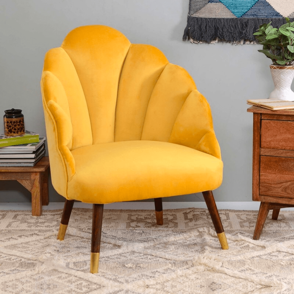 Peacock Suede Accent Chair - Nice Maple