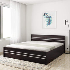 Sirca Wooden Bed With Storage in Brown Color - Nice Maple