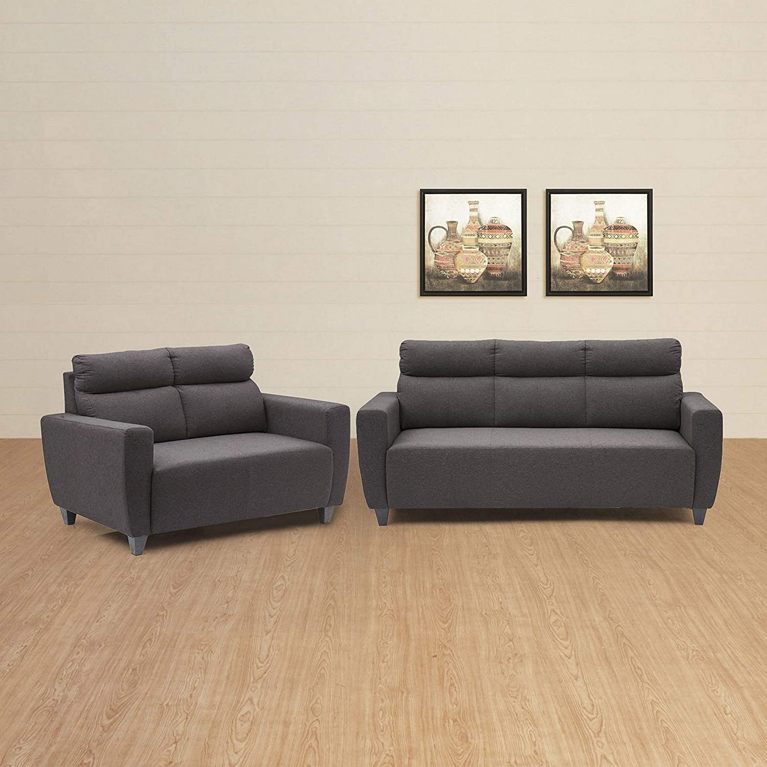 Zolo Suede Sofa Set in Grey Color - Nice Maple
