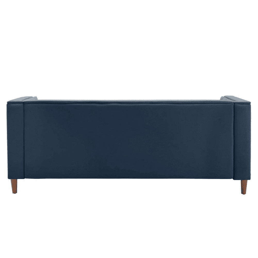 Brew Tuxedo Faux Leatherette Sofa with Accent Pillows - Nice Maple