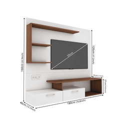 Viny TV Panel- Frosty White- Upto 55 inches TV - Nice Maple