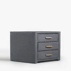 Frankie Upholstered 3 Drawer Bedside - Nice Maple