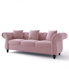 Jack & Hill Chesterfield Suede Sofa Set - Nice Maple