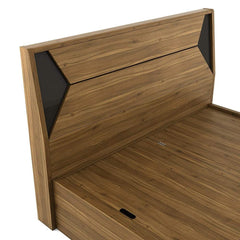 Dollo Wooden Bed In Tan With Storage - Nice Maple
