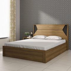Dollo Wooden Bed In Tan With Storage - Nice Maple