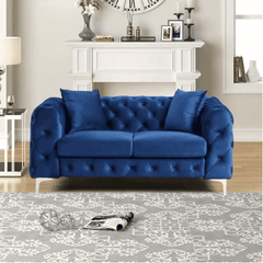 Dollo Chesterfield Suede Tufted Sofa Set - Nice Maple