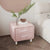 Pinkish Bedside Table with 2 Drawers in Suede