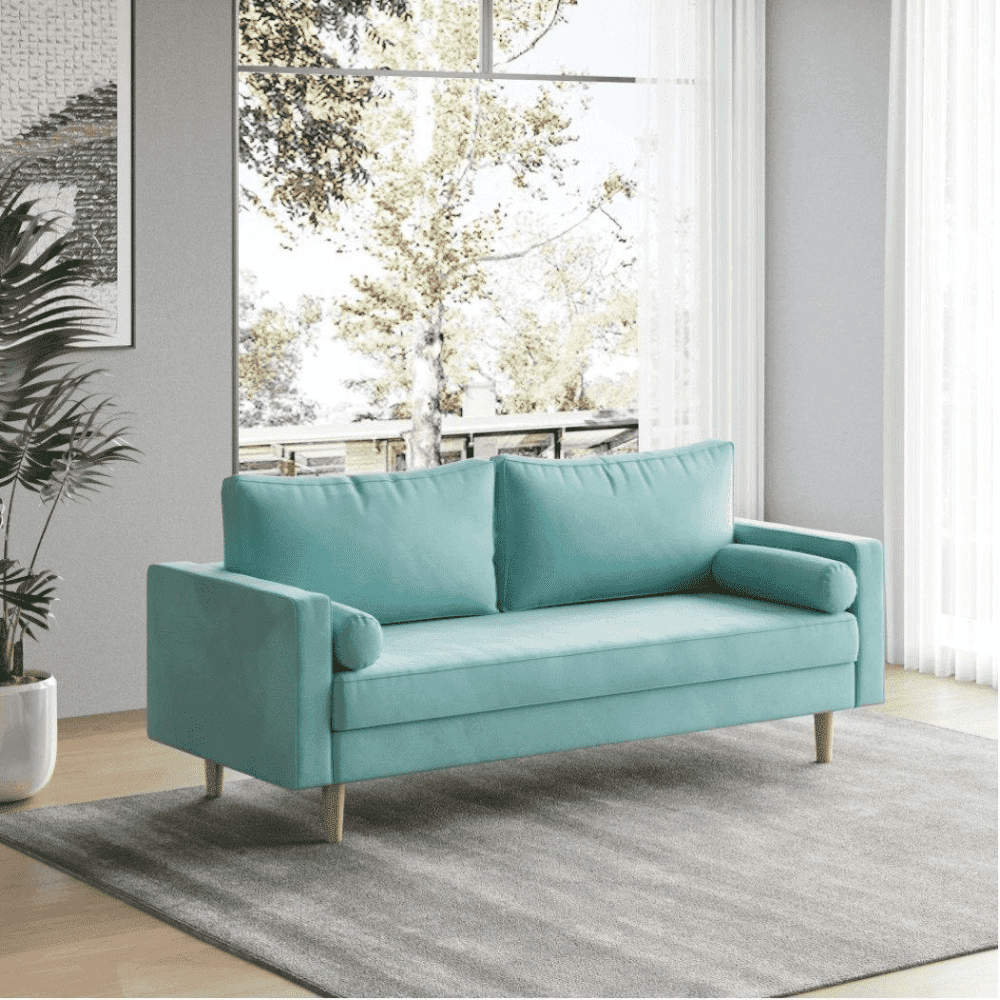 Craftmen Modern Sofa Set in Suede Fabric - Nice Maple