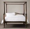 Mid Century Solid Wood Luxury Poster Bed in Dark Brown