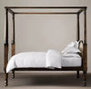Mid Century Solid Wood Luxury Poster Bed in Dark Brown