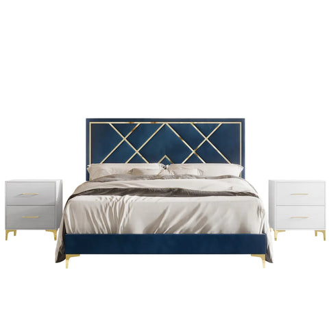 American Premium Bed Without Storage in Suede