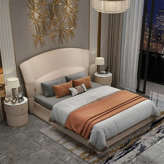 Nollan Premium Upholstered Bed In Suede