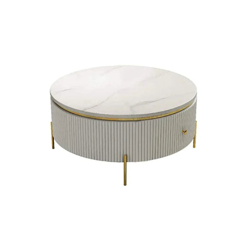 Xylo Centre Table With SS Frame- Gold & Marble Top
