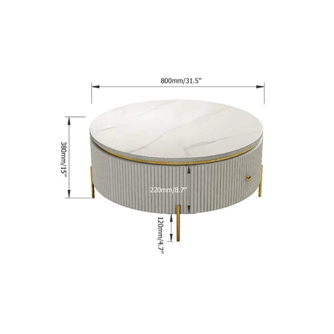 Xylo Centre Table With SS Frame- Gold & Marble Top