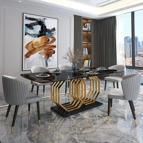 Masco Luxury Dining Table in SS - Gold