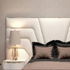 Zig Zag Premium Upholstered Bed With Side Tables in Suede