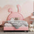 Naughty Bunny Upholstered Bed Without Storage in Pink Suede