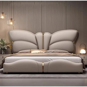 Butterfly Premium Upholstered Bed In Leatherette