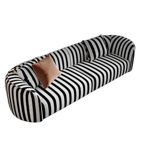 Zebra Luxury Modern Suede Sofa Set in Zebra Print