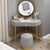 Corn Dressing Table With Ottoman In Stainless Steel - Gold
