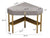 Corn Dressing Table With Ottoman In Stainless Steel - Gold