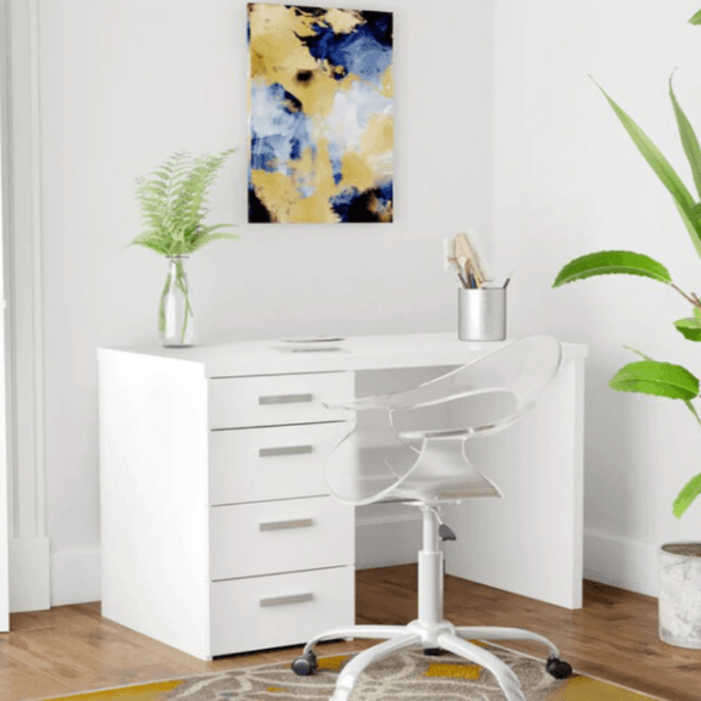 Class Apart Study Table in White Colour - Nice Maple