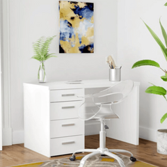 Class Apart Study Table in White Colour - Nice Maple