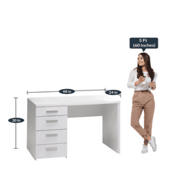 Class Apart Study Table in White Colour - Nice Maple