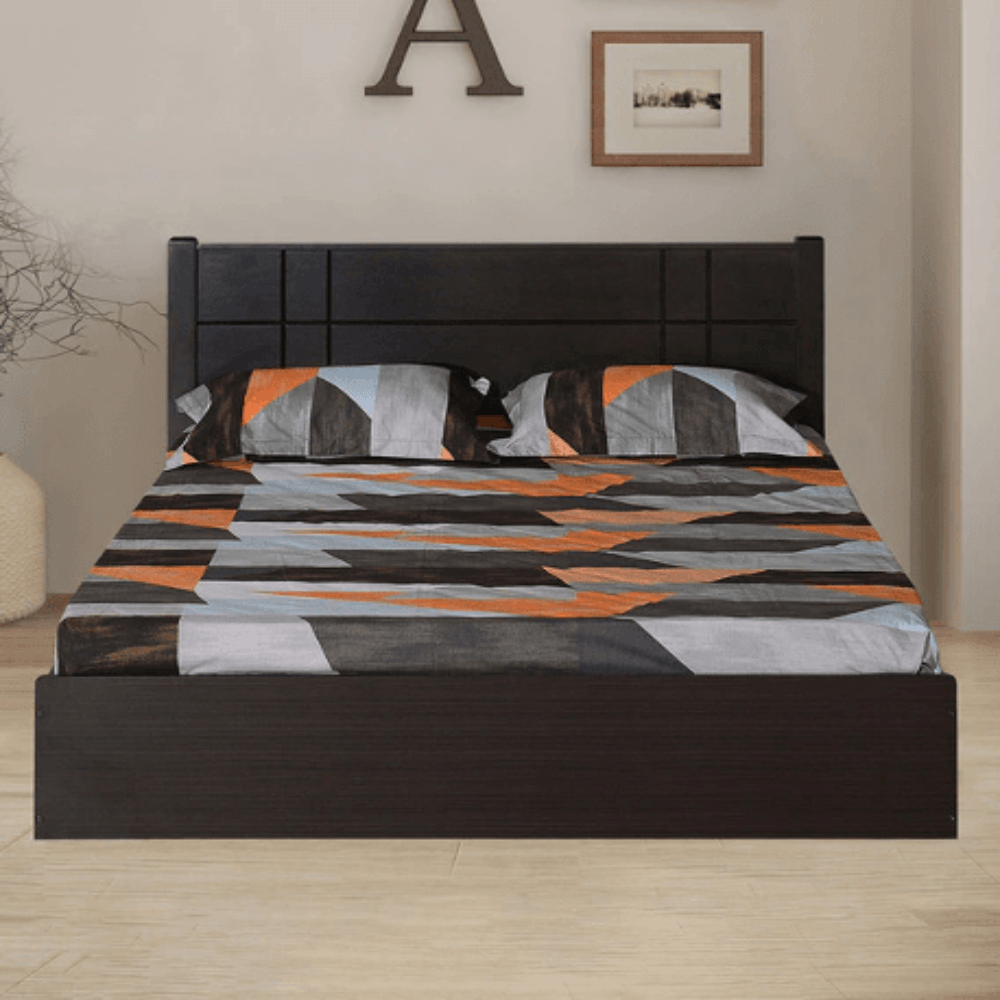 Cleopatra Bed with Storage in Brown Finish - Nice Maple