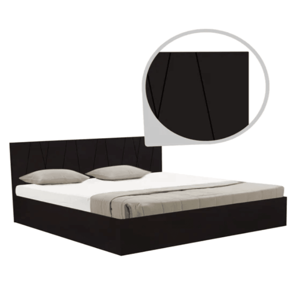 Axis Wooden Bed with Storage in Brown Matte Finish - Nice Maple