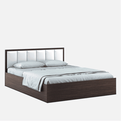 Art Living Upholstered Bed with Storage in Brown Finish - Nice Maple