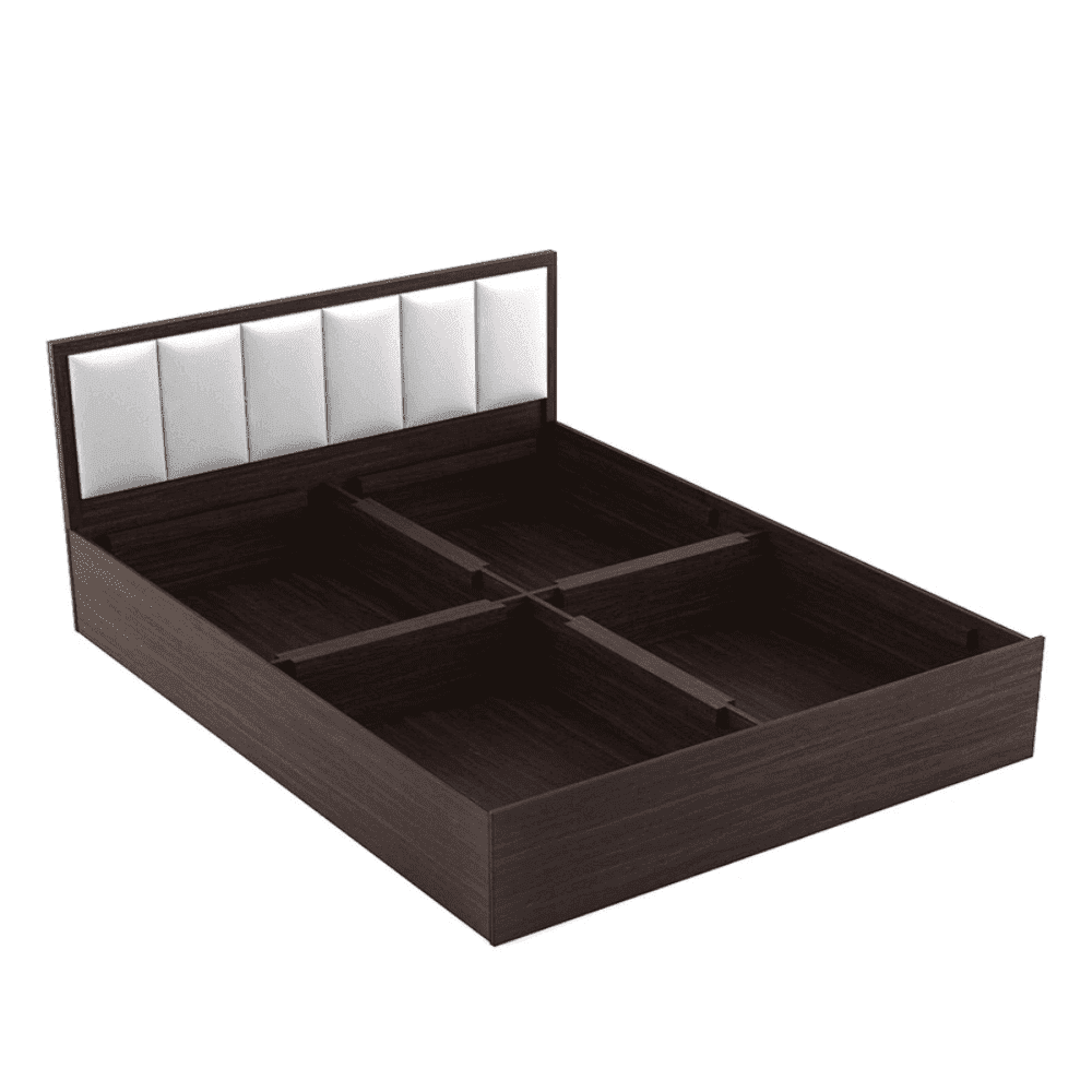 Art Living Upholstered Bed with Storage in Brown Finish - Nice Maple