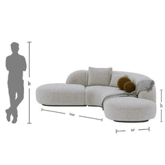 Buccky Luxury Sectional Sofa in Brooklyn Fabric