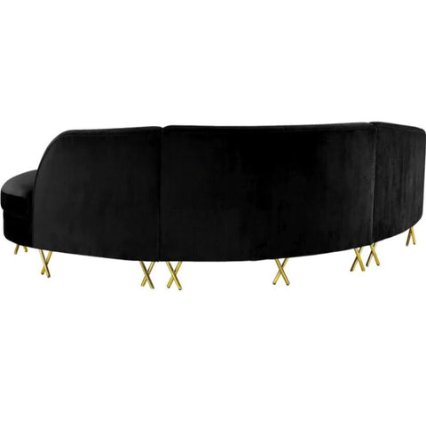 Jackson Luxury Modern Velvet Upholstered Curved Sofa