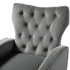 Jacky Chesterfield Chair in Suede - Nice Maple