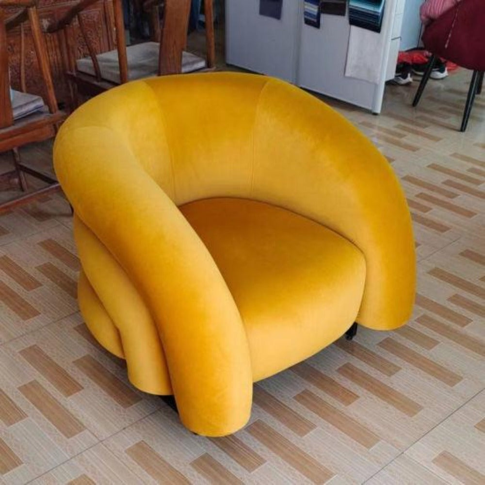 Husky Suede Accent Chair - Nice Maple