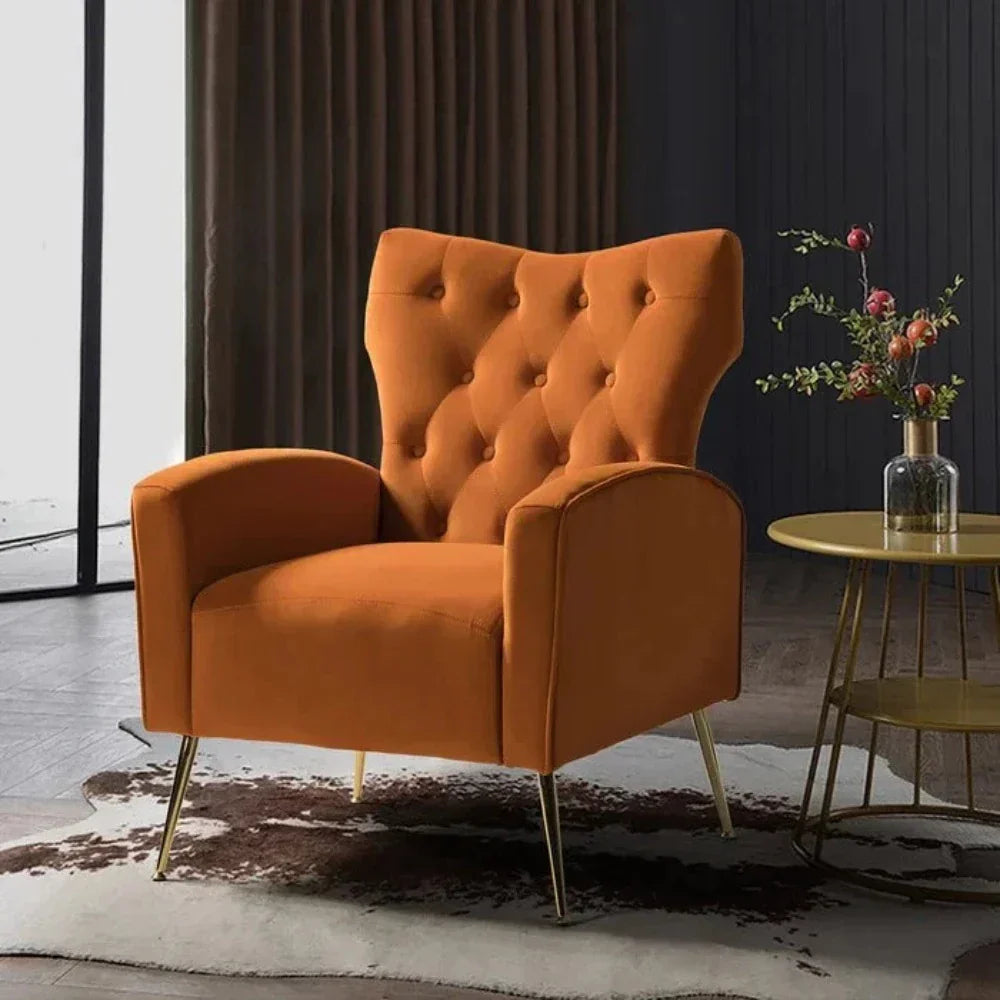 Jacky Chesterfield Chair in Suede - Nice Maple