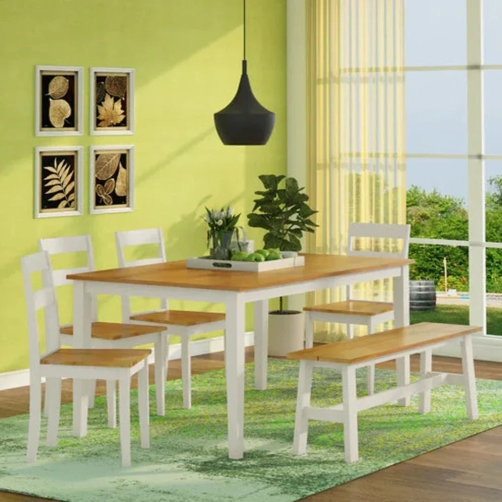 Smarty 6 Seater Dining Table in White Color - Nice Maple