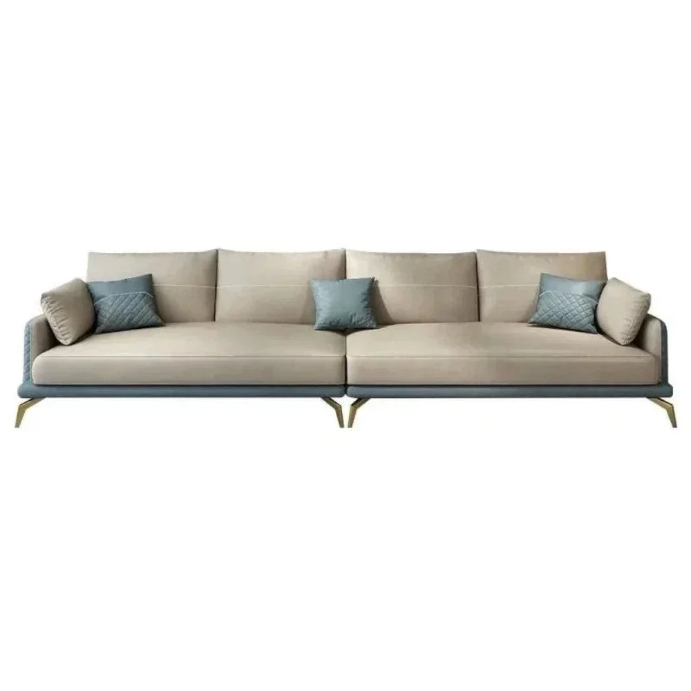 Mono Luxury Modern Suede Sofa Sets In Leatherette - Nice Maple