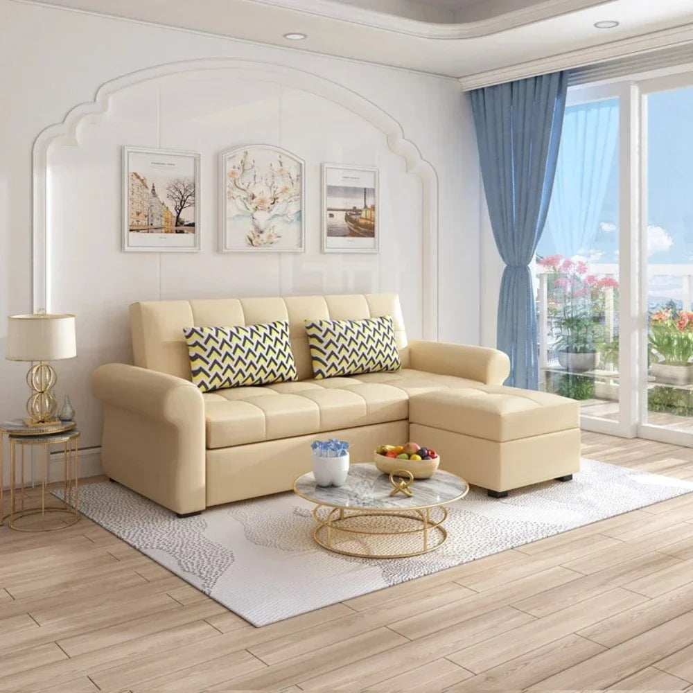 Marine Sectional Storage Sofa Cum Bed - Nice Maple