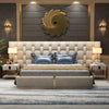 Casper Premium Upholstered Bed With Side Tables in Suede