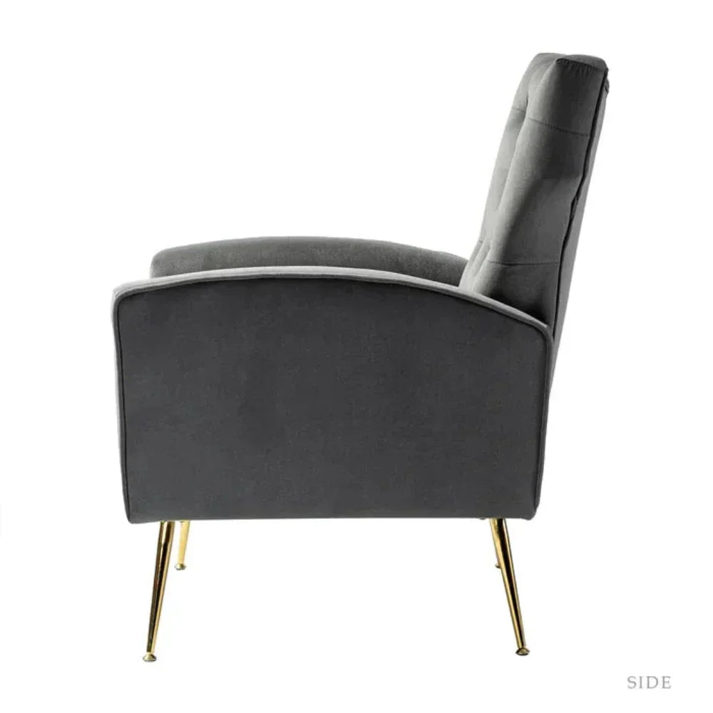 Jacky Chesterfield Chair in Suede - Nice Maple
