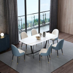 Lexus Luxury 6 Seater Dining Table in Blue - Nice Maple