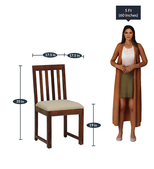 Tipsy 6 Seater Dining Table in Wenge Color (Sheesham Wood) - Nice Maple
