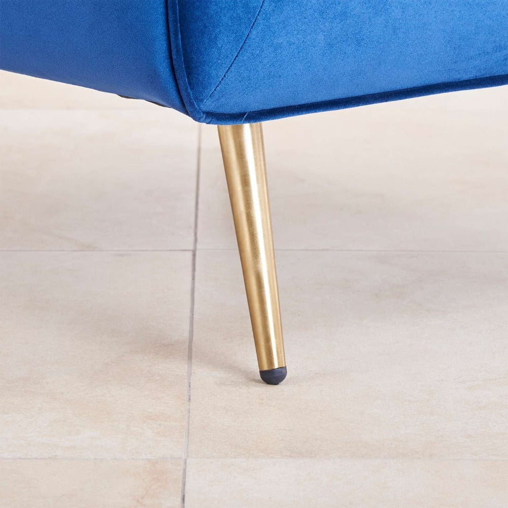 Tiktok Button-Tufted Wingback Chair In Blue - Nice Maple