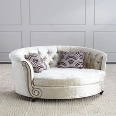 Cosmo Chair Embossing Fleece Upholstered Accent Sofa Chair - Nice Maple