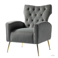 Jacky Chesterfield Chair in Suede - Nice Maple